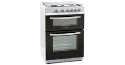 Montpellier MTG60LW 60cm Twin Cavity Gas Cooker in White with Glass Lid